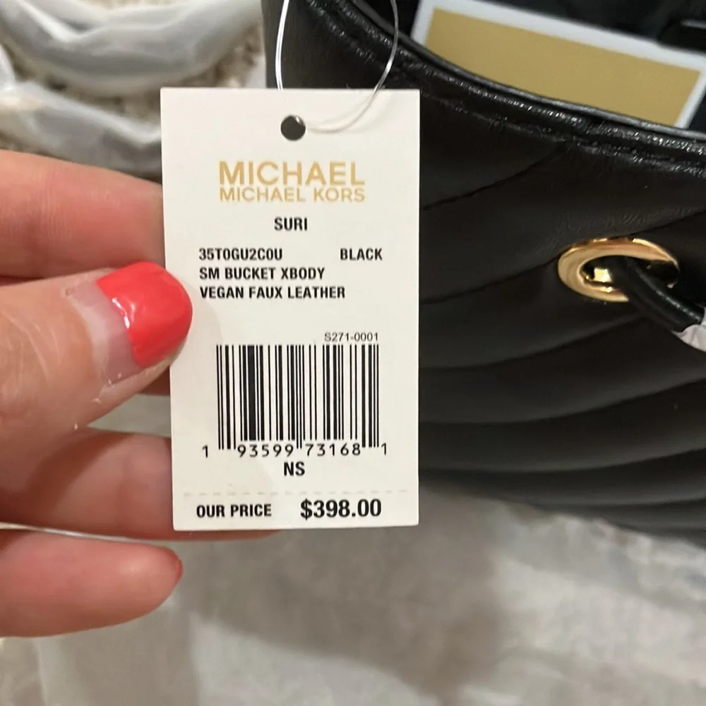 Michael Kors Small Suri 35T0GU2C0U Quilted Crossbody Bag in Black - Picture 7 of 13